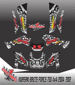 Kawasaki BRUTE FORCE 750 4x4i 2004 to 2012 ATV UTV SEMI CUSTOM GRAPHICS KIT MATR - Picture 1 of 1