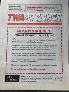 TWA Skyliner Mitarbeiter Newsletter 26. August 1994 - Fluggesellschaft - Bild 1 von 2