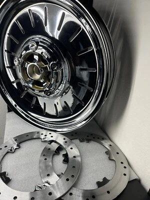 Rueda delantera cromada Harley VROD V-ROD VRSCA diseño personalizado 2001-06 intercambio Foto 1 de 4