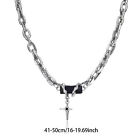 Cross Pendent Casual Women Girls Black Gem Adjustable Chain Necklace Sweet Cool