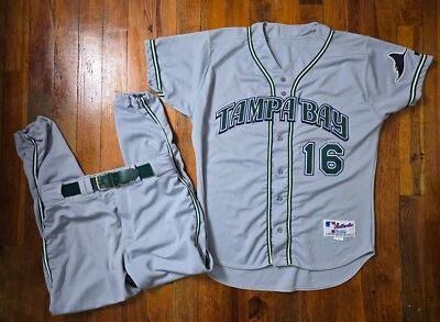 Pantalones y cinturón Russell Tampa Bay Devil Rays Road Jersey Miller #16 Foto 1 de 4