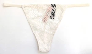 NWT* Victoria's Secret VERY SEXY FISHNET*FLORAL V-STRING---COCONUT WHITE---L/G - Picture 1 of 2