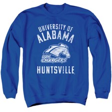 Alabama–Huntsville Adult Crewneck Sweatshirt Chargers Logo, Royal Blue, S-3XL