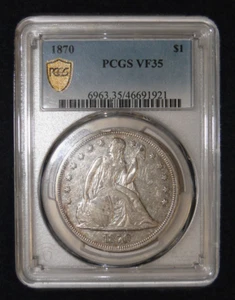1870 Seated Liberty Silver $1 Dollar - PCGS VF35 - 46691921 - Picture 1 of 2