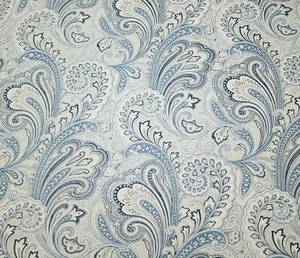 Barilla in Denim BTY Richloom 100% Cotton Duck 54" Wide Paisley Natural - Picture 1 of 2