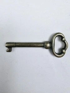 KY-2AB Antique Brass Hollow Barrel Skeleton Key for Drawer OR Cabinet Lock - Picture 1 of 3