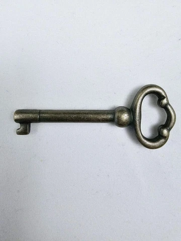 KY-2AB Antique Brass Hollow Barrel Skeleton Key for Drawer OR Cabinet Lock Cover