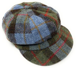 Ladies Harris Tweed Baker Boy Hat in MacLeod Tartan - Picture 1 of 8