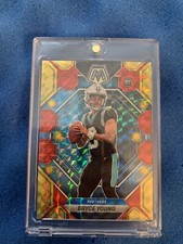 2023 Panini Mosaic Bryce Young RC Mosaic Choice Fusion Red & Yellow Prizm /80