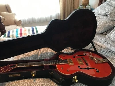 Gretsch G6120TG Edición Jugadores Nashville Cuerpo Hueco Tigre Arce Naranja Foto 1 de 4