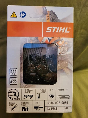 Stihl 3610 002 0050 - Cadena de motosierra RS - 50 eslabones de transmisión + dos archivos gratis de 5/32"" Foto 1 de 3