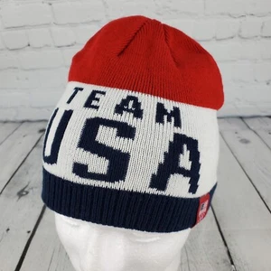 Team USA Olympics Knit Beanie Hat Red White & Blue One Size Cap - Picture 1 of 8