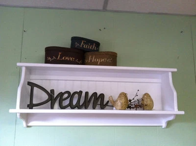 Kitchen Cupboard Country Wall Shelf Solid Pine Display Rack - Image 1 of 4