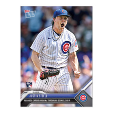 Justin Steele Career High K’s 8 Scoreless - 2023 MLB TOPPS NOW Card 815