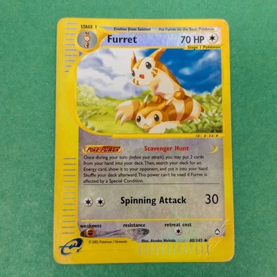 Pokemon Card - Aquapolis 48/147 - FURRET (reverse holo) *NM/PL* - Image 1 of 2