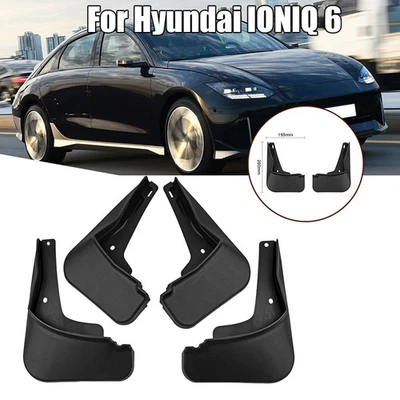 For Hyundai Ioniq 6 Mud Flaps Guards ABS Auto Parts Black High Quality - Image 1 of 4