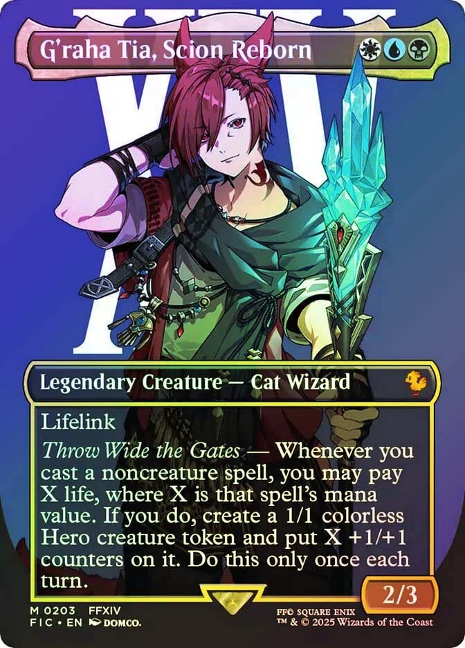 MTG FOIL G'raha Tia, Scion Reborn 203 Borderless  - FINAL FANTASY Commander #203 - Image 1 of 1