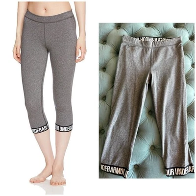 Women's Under Armour Gray Favorite Word Mark Capri Pants gray Small - Image 1 of 4