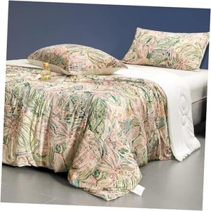 Floral Print Cooling Blankets for Hot Sleepers - Cool 79"x91" Floral-green Pink - Picture 1 of 7