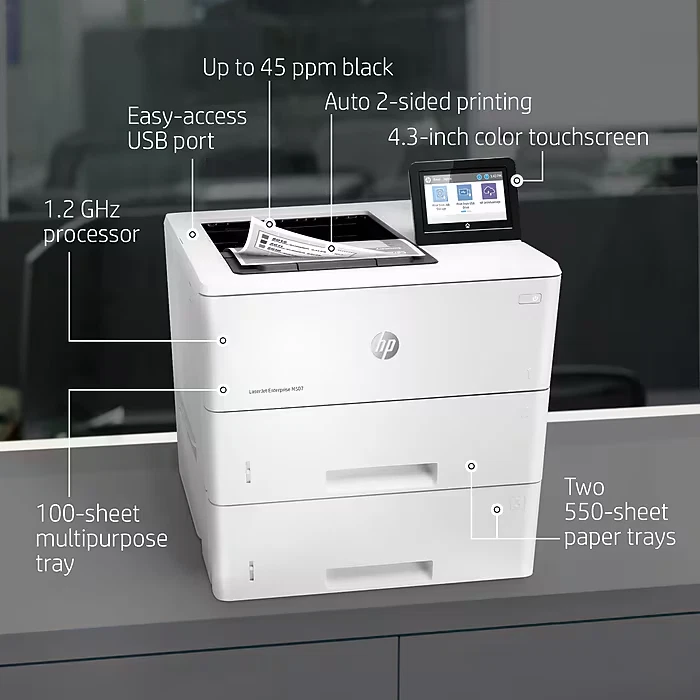 HP LaserJet Enterprise M507x Stampante Laser Ad Alte Prestazioni - 1PV88A -NUOVA - Immagine 1 di 4