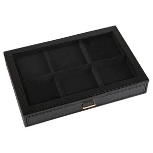 Joyero Prestige™ Croco-Repujado Cajón Único - 6 Compartimentos Negro Nuevo con Etiquetas - Imagen 1 de 4