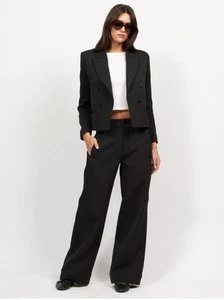 Nuevo con etiquetas Equipment Andres Pantalones Pantalones Pierna Ancha en Negro Talla 8 - Imagen 1 de 7