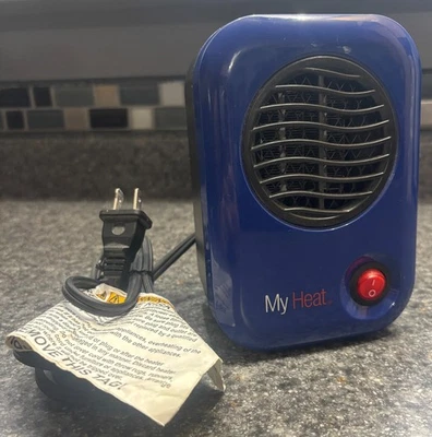 Mini calentador de espacio compacto y energéticamente eficiente Lasko My Heat 200W, azul Foto 1 de 4