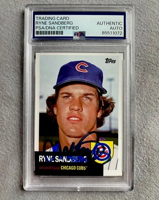 CHICAGO CUBS- RYNE SANDBERG AUTOGRAPH 2016 TOPPS ARCHIVES SET #41 PSA SLAB COA - Image 1 of 2