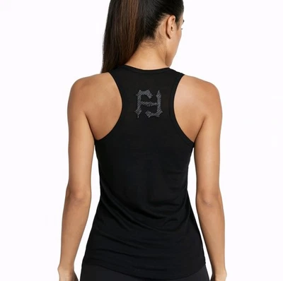 Top para mujer Fendi negro tejido logotipo espalda deportiva elástico sin mangas Italia talla 38 (S) Foto 1 de 4