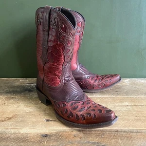 Ariat Vera Cruz Cowboy Boot - Red & Brown - UK 5M - Leather - Mexico - Picture 1 of 24