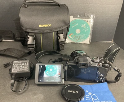 Nikon COOLPIX P520 18.1MP Digital Camera - Gray w/ Charger, Ambico Case, and CD - Image 1 of 4