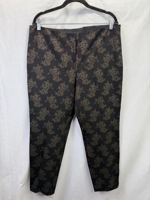 Alfani Women's Skinny Leg Comfort Waistband Women’s Pants Sz 14 Black Tan Floral - Image 1 of 4
