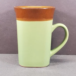 Royal Norfolk Tall Stoneware 14oz Coco Coffee Tea Mug Square Shaped Green/Brown - Picture 1 of 7