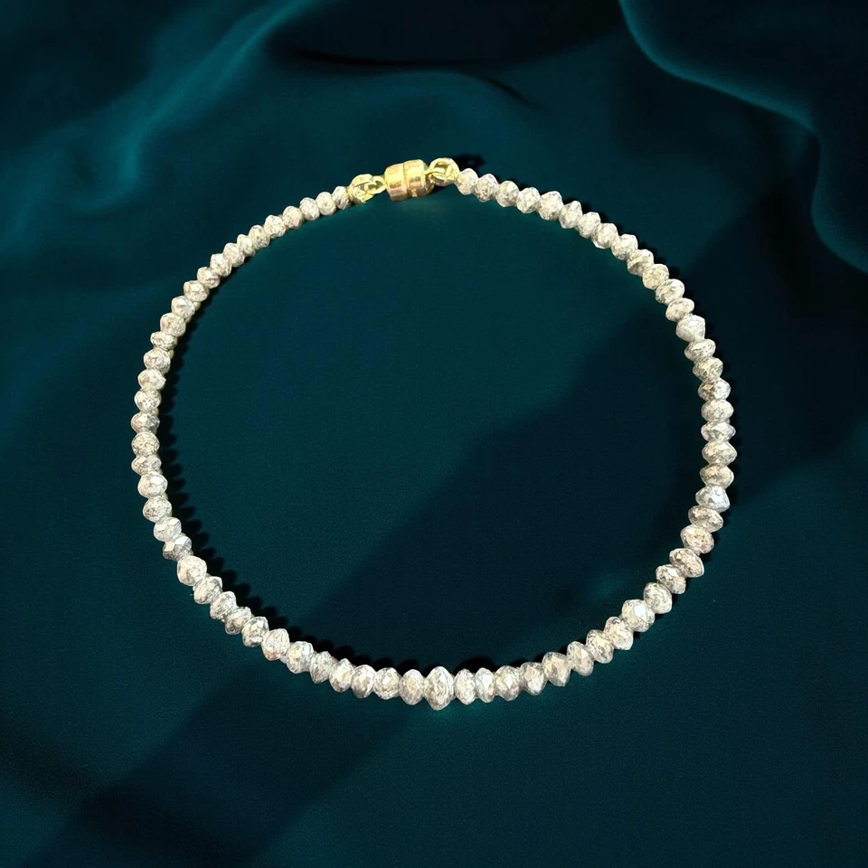 Faceted Salt & Pepper Diamond Bracelet With 14k Gold Magnetic Clasp - Image 1 of 1