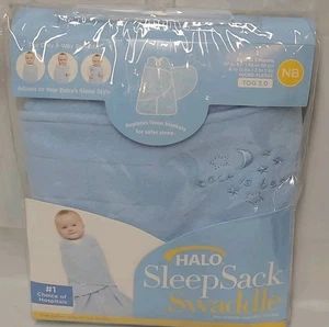 Halo Schlafsack Swaddle Fleece Newborn NB blau - tragbare Decke Neu Geburt - 3 Monate - Bild 1 von 9