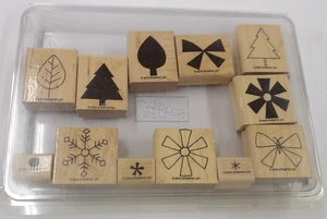 Stampin' Up Preowned Mounted Rubber Stamp Two-Step Stampin' "Shapes & Shadows" - Picture 1 of 2