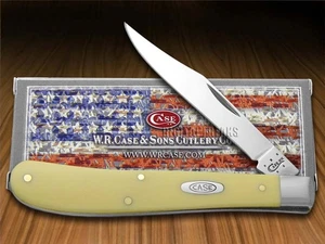 Case xx Knives Slimline Trapper Yellow Delrin Pocket Knife Stainless 80031 - Picture 1 of 4