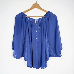LC Lauren Conrad Top Size Large Sheer Boho Fairy Lace Flowy Beachy Summer New - Picture 1 of 8