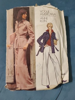 1970's VOGUE Misses' Jacket Pants Anne Klein Pattern 2824 Size 8 CUT COMPLETE  - Image 1 of 4