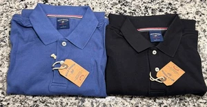 Menge 2 Neu mit Etikett Bill's Khakis Supima Baumwolle Poloshirt für Herren blau/schwarz Größe L - Bild 1 von 11
