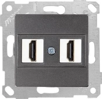 Rita 2-fach HDMI Dose Steckdose Anthrazit Unterputz Anschlussdose Wandeinbau - Bild 1 von 2