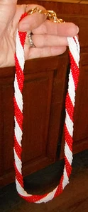 NWT vintage 30" NAPIER necklace/belt,red/white seed beads,9 strands,twisted rope - Picture 1 of 5