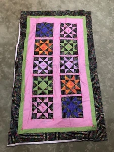 Handmade lap quilt 42 X 72” Flannel Backing - Picture 1 of 8