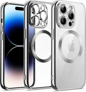Coque Silicone Pour iPhone 14 Pro Max Couleur Argent Compatible Magsafe Little B - Photo 1 sur 4