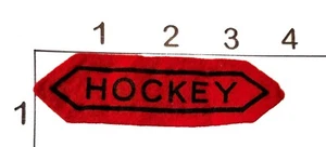 HOCKEY Patch Vintage Printed Red Sew On Uniform - Picture 1 of 1