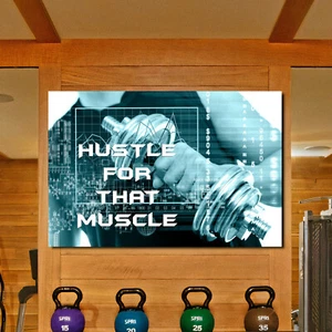 Gym H Kunstwerk Training Workout Motivation Zitat Körper Fitness Wandposter Leinwand - Bild 1 von 5