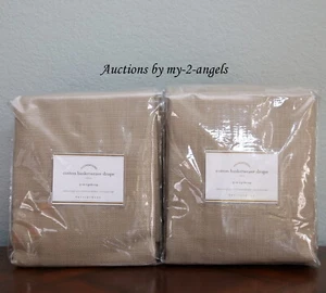 S2 NEU Pottery Barn BAUMWOLLE KORBGEWEBE VORHÄNGE Gardinen Paneele 50x84 FLAX neutral - Bild 1 von 1
