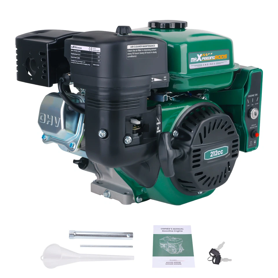 Moteur essence 4 temps OHV 212cc moteur for gaz horizontal démarrage électrique - Photo 1/4