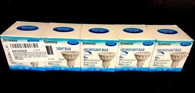 Led Spotlight Bulbs Set Of (5) BOMCOSY GU10 6W Dimmable Warm White NEW  - Image 1 of 4