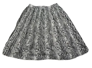 J. Crew Factory Rock Größe 14 schwarz & weiß Schlangenledermuster Plissee Midi gefüttert - Bild 1 von 11